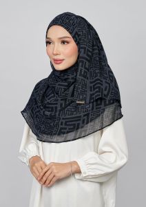 Bokitta Monogram Iron- Printed Plus Crinkled Chiffon