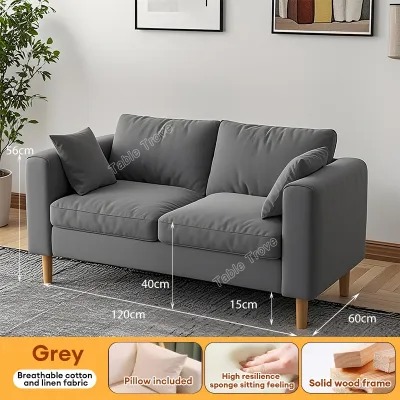 TABLETROVE Sofa Bed Simple And Modern Solid Wood Sofa Living Room Furniture Small Apartment Sofa 1-3