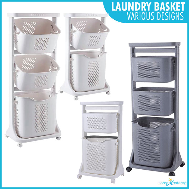 [SG Ready Stock] Japan Style Laundry Basket (2Tier and 3Tier) Multi