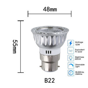 Energy Saving 10W LED COB Spotlight Bulb Dimmable MR16 GU10 E27 E14 B22 Base Warm Cool Neutral White 450LM 12V 220V High Brightness Ceiling Lamp For Home Office