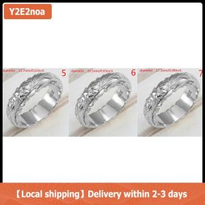 【Local shipping】 Exquisite Womens 14k Gold Ring Hang Engraved Flower Ring Anniversary Gifts