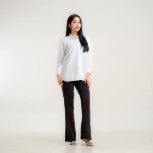 KEMEJA OVERSIZE SHIRT POLOS ADEM HALUSTEBEL WANITA POCKET BASIC LINEN MATT COTTON PREMIUM
