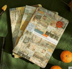 ♥ READY STOCK 现货 ♥ 96 pages A5 Retro Brown Paper Colorful Inner Diary Notebook 🔖 📘 Personalized Creative Color Page Illustration Notebook Student Diary Notepad Scrapbook Kraft Paper