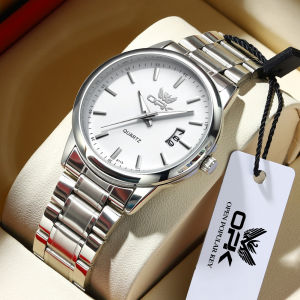 OPK Mens Watch 100% Waterproof Luminous Calendar Leather/Stainless Steel Strap Business Style Quartz Watch Simple and Stylish Advanced Wristwatch