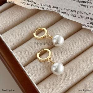 [COD] Modingdue Stainless Steel New Charm U-shape Pearl Pendant Necklace Earrings For Women Bride Chokers Non-fading Jewelry Gift