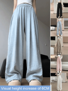 Womens Summer Thin Ice Wide Leg Pants