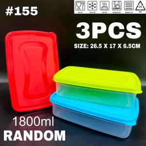 FOOD KEEPER STORAGE CONTAINER 3PCS SET MICROWAVABLE STORAGE CONTAINER DEEP/SHALLOW CLEAR PLASTIC