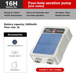 NOXIER Solar Oxygen Pump – Waterproof & Ultra Silent Automatic Fish Tank Aerator Rechargeable for Outdoor & Indoor Use