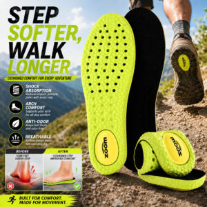 Odor Control Insoles Breathable Cushioned Shock Absorbing Insoles Sweat Wicking Air Cushion Sports Shoe Inserts Men Women