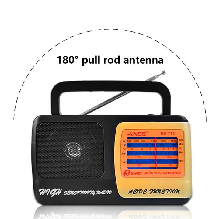Multi-Band AM/FM/TV/SW 5 Band Radio Transistor Radio AC or Battery ...