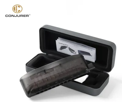 CONJURER NEW STYLE Chromatic Harmonica for Adults and Professionals Students with Unique Modern Design CJ12 Black Cover