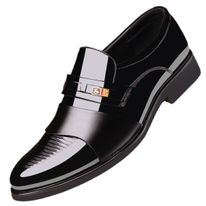 2024 New Leather Shoes Mens Business Dress Shoes British Black Mens Casual Leather Shoes