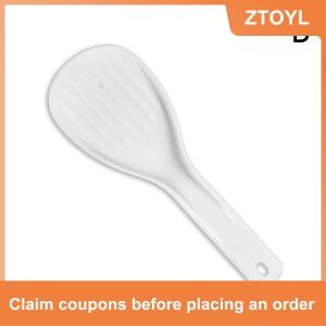 【ZTOYL】 Lớn gạo muỗng nhựa bữa ăn muỗng không dính nhà bếp tiện ích tay cuộn thìa gạo xẻng nhà bếp cung cấp dày gạo ngã ba