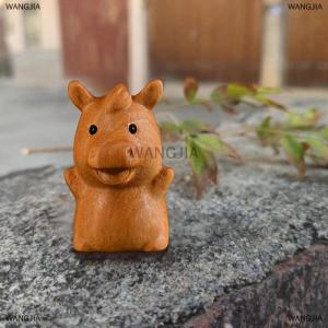 [COD] WANGJIA 1 2pcs Whimsical Horse Decor 2026 Chinese New Year Zodiac Horse Statue Wood Carving Horse Ornaments Desktop Decor Car Decoration