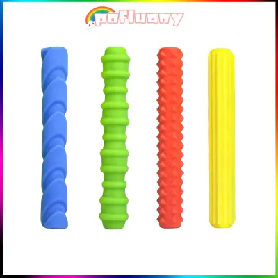Pencil Grips for Kids 4pcs Silicone Pencil Grips Ergonomic Textured Pen Sleeves for Kids Adults Comfortable Anti-anxiety Writing Aid Smooth Grip for School Office and Drawing Tools
