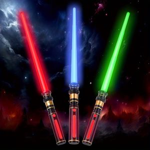 3 Pack Expandable FX Light Sabers Set - Colorful LED Glow Swords for Kids Cosplay Halloween Dress Up Parties Birthday Christmas Gift with Realistic Sound Effects