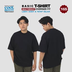 SimplySupply Kaos Polos Basic Oversize 16s T-Shirt Heavyweight Cotton - Black