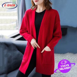 Z-ONER Womens Sweaters & Cardigans Long Sleeve Knitted Sweater Coat
