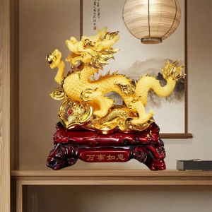 Tượng Rồng Vàng Nhả Ngọc Tượng Rồng Phong Thuỷ Trang Trí Bàn Thờ Mang Lại May Mắn Vật Phẩm Phong Thuỷ Thờ Cúng