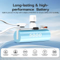 GOOJODOQ Power Bank Mini Time Capsule 5000mAh Emergency Phone Charger Type-C Port Mini Power Bank 22.5w Mini Fast Charge Portable Powerbank with Type-C Cable. 