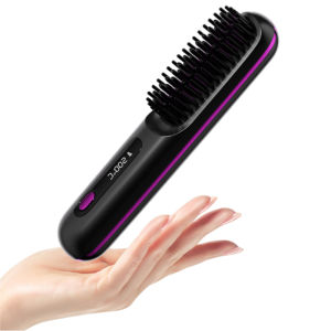 Cordless Hair Straightener with Negative Ions Portable Fast Heating LCD Hair Styling Brush Travel Flat Iron for Women