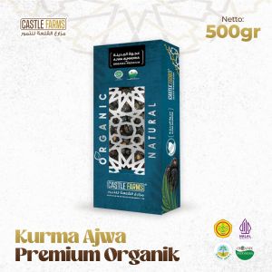 Kurma Ajwa 500 gr Premium Organic Castle Farms Kurma Nabi Asli Madinah High Quality
