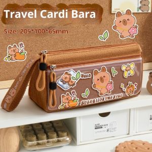 Ocshean | hộp bút trong suốt Trường hợp dung tích lớn hộp phim hoạt hình văn phòng phẩm dễ thương cho học sinh túi đựng bút chì