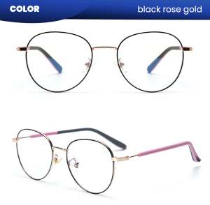 IOOI Eyewear - Kacamata Bulat Metal TR Anti Radiasi Photocromic Blueray Pria Wanita 66062