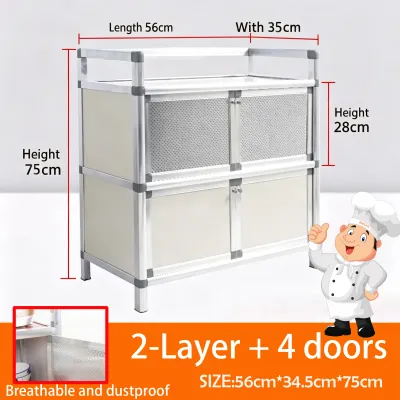 LOADNIX Kitchen dish cabinet dust Storage Cabinet Aluminum alloy sideboard cabinet Multi function Enclosed Rack With breathable mesh Insect proof