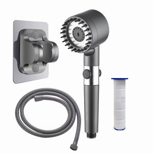 SG [In Stock]🔥Supercharged shower Head shower head set in 3 gear modeDetachable Handheld Shower Head.  One Button Stop Original Sprayer Bath