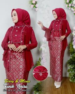 Kebaya Modern Wanita Payet Mewah Wisuda kutubaru Payet Selendang Terbaru rok Songket Lilit - Kebaya Modern Pesta Kondangan Terbaru