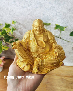 Tượng Di Lặc ngang 13cm x cao 10.5cm kiểu dáng xếp tầng