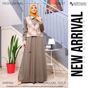 DAMOZA - Gamis Syabian Brown Falcon - Plaid Gold \ Gamis Damoza \ Dress Damoza