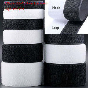 5M/lot 16/20/25/30/38/50/100/150mm Hook and Loop Fastener No Glue Hook Loop Tape Strip Nylon Black White Hook Loop Sewing DIY