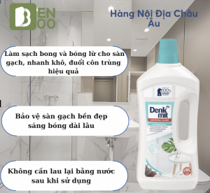 Nước Lau Sàn gạch bóng cao cấp Denkmit chai 1 Lít Lau sạch Tạo độ sáng bóng Đuổi côn trùng An toàn khi sử dụng hàng nhập khẩu Đức