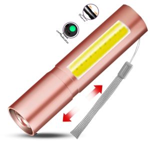 Đèn pin Led sạc siêu sáng với chức năng thu phóng và đèn để đi cắm trại ngoài trời bên đi bộ đường dài và sử dụng cho trường hợp khẩn cấp