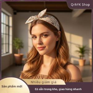 Hàng có sẵn✨ Rộng Retro Bohemian hoa Paisley Bow tai thỏ headband cho phụ nữ Trọng lượng nhẹ bandanna mũ nón cho lễ hội và các sự kiện