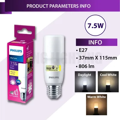 (Sirim) Philips MyCare LED Stick Energy Saving Bulb Bright Downlight E14 E27 PLC 5.5W 7.5W 9.5W 11W 1 Year Warranty