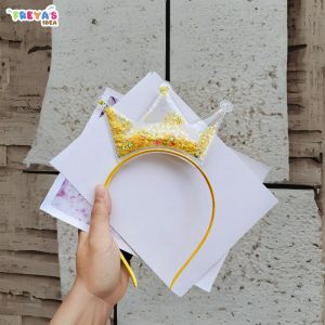 FR-C900 Bando Anak Bentuk Telinga Kucing / Bando Mahkota Aksesoris Rambut Anak Gaya Korea Bandana