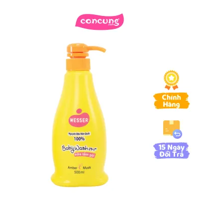 Sữa tắm gội Wesser 2 in 1 500ml Hương Hổ phách Xạ hương (hồng)