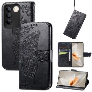 เคส Vivo V27 5G สำหรับ Vivo V27e V27 V25 V25e Pro V27Pro V25Pro V 25 V 27 VivoV27 5G เคสกระเป๋าเงินแบบฝาพับผีเสื้อที่วางเคสบัตรหนัง PU แบบมีขาตั้งเคสโทรศัพท์