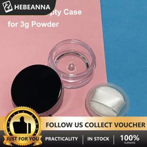 hebeanna 3g Plastic Empty Loose Powder Jar With Makeup Puff Box Sifter Container Cosmetic Jar Portable Loose Powder Box Refillable Case
