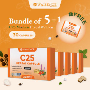 B5F1 - Waisence C25 | Gastric Acid Reflux Relief | Digestion Bloating | TCM Herbal Capsule 450mg 30s Halal Certified