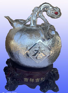 ส้มเงินส้มทอง ทำจากเรซิน 25x20x38cm ของศิริมงคล ประดับบ้าน #3077