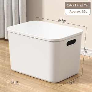 🇸🇬 Ready Stock Stackable Storage Box Dustproof With Lid Makeup Toys Home Cabinet Organizer Kitchen Sorting Container