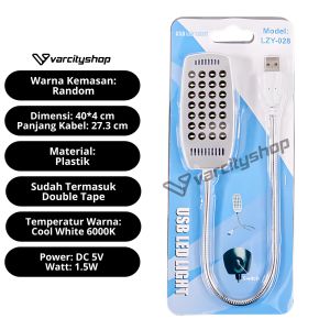 Lampu Baca 28 LED Colok USB Port Fleksibel Lampu Laptop Lampu Kerja