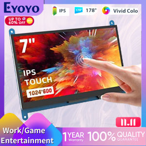 Eyoyo 7 inch Monitor 7" IPS Panel 1024x600 5-Points Capacitive Touchscreen Portable Raspi Monitor Screen Mini HDMI Monitor for Raspi/Laptop/PC/Game Console