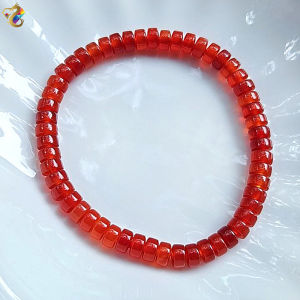 Collection Grade Icy Red Agate Abacus Rondelle Bracelet