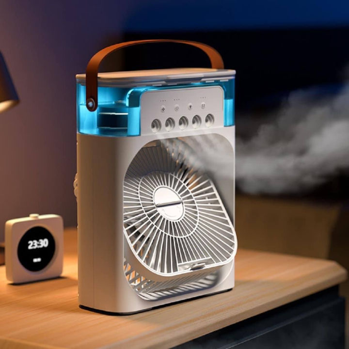 Quạt Điều Hòa Phun Sương Hơi Nước Mini 3 Chế Độ Tích Hợp Led , Quạt Phun Sương Mini AM147