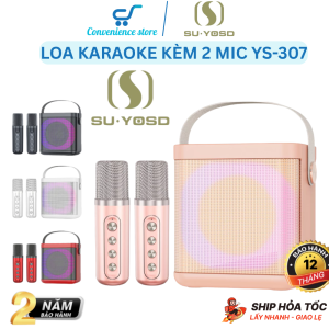 Loa Karaoke Bluetooth Kèm 2 Mic YS-307 Không Dây Âm Thanh Siêu Đỉnh Bảo Hành 24 Tháng